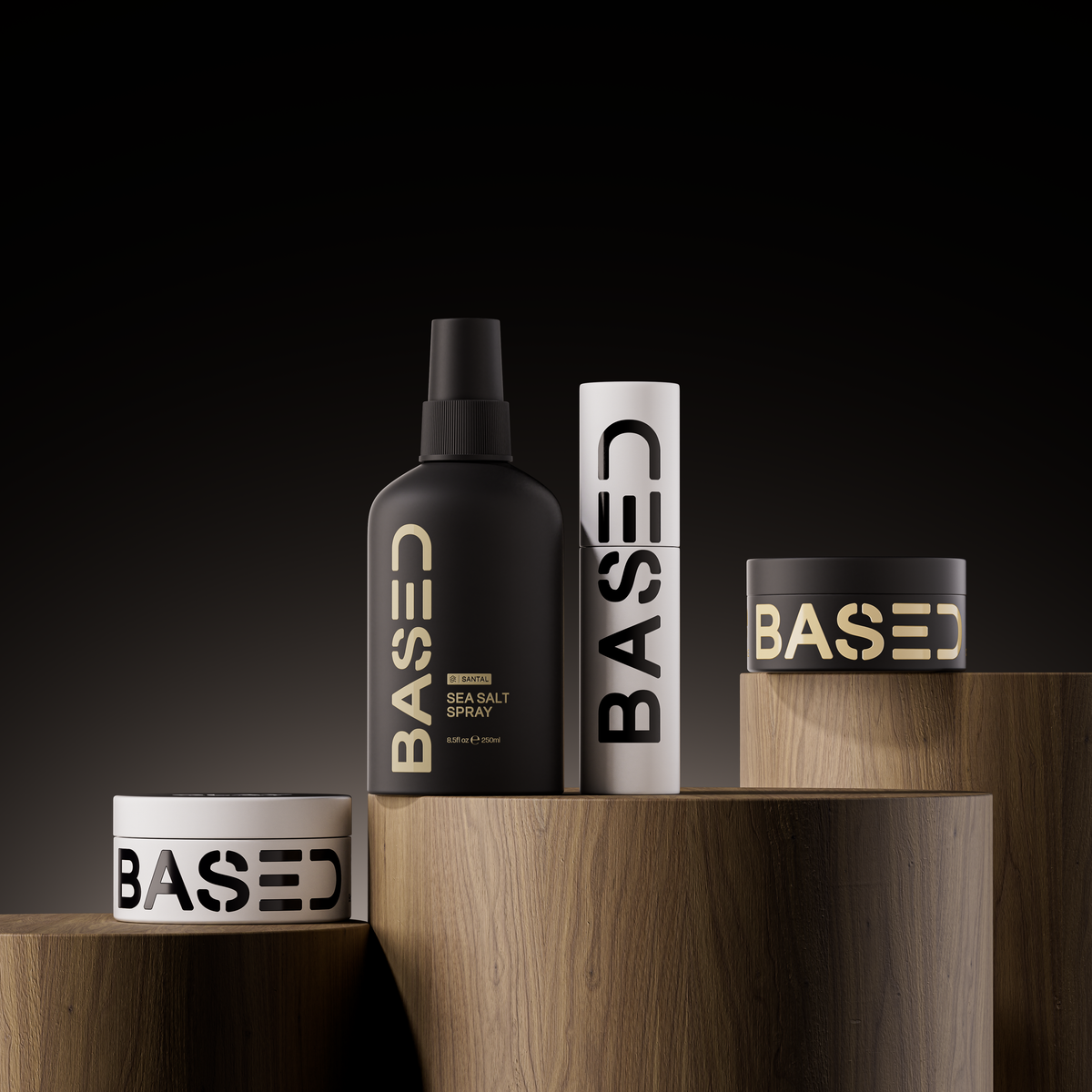 BASED Straight & Wavy Kit on wooden plinths